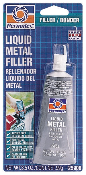 Permatex 25909 Liquid Metal Filler, 3.5 Oz. + 84109 Permapoxy 4 Minute