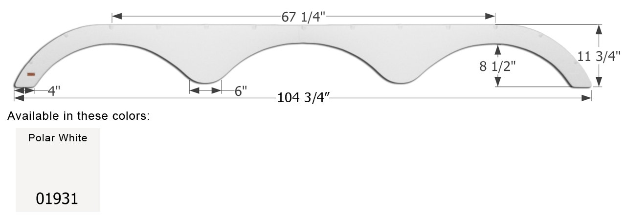 104 5/8'X11 3/4'Polar Wht 104 5/8 X11 3/4 Polar Wht