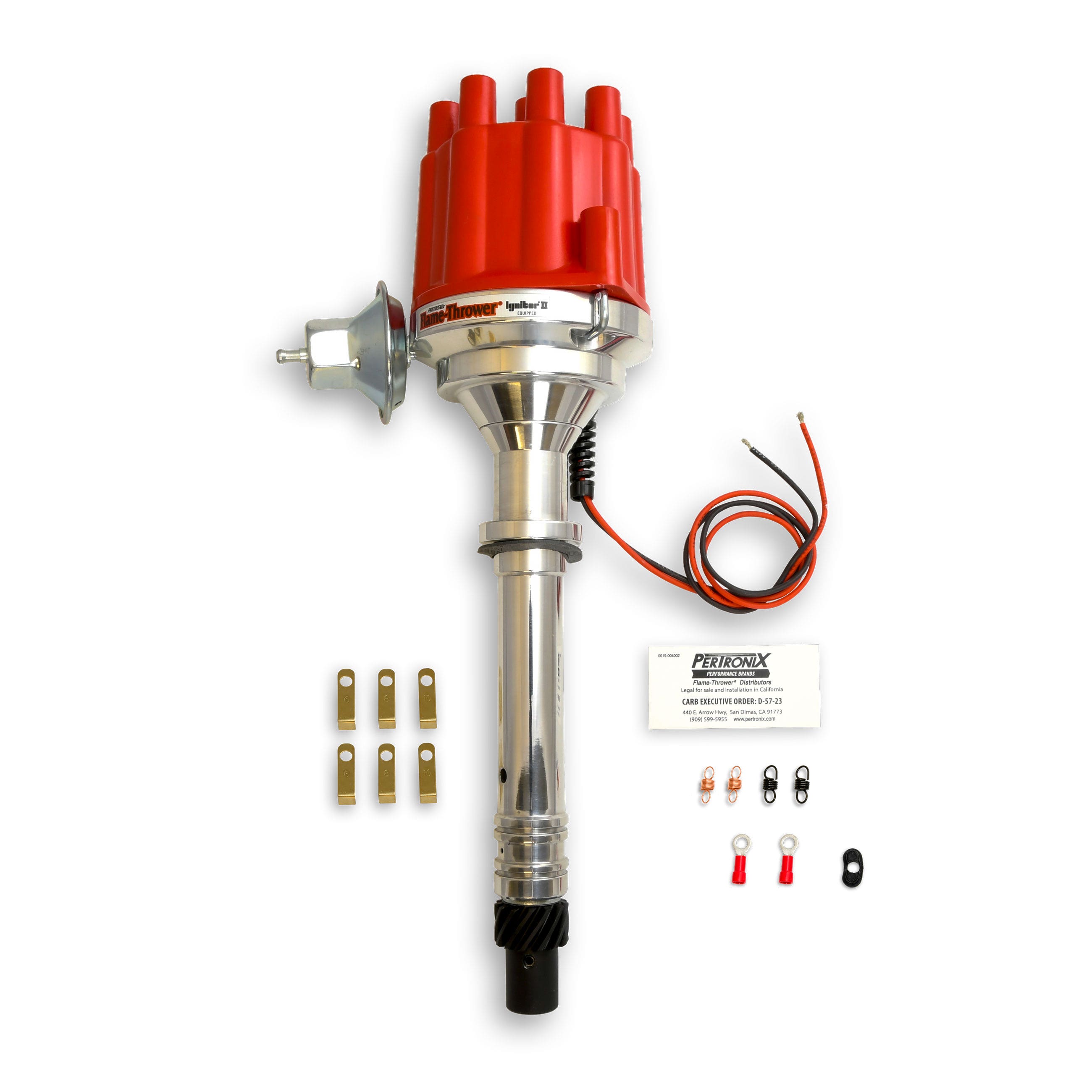 Pertronix D100701 Flame-Thrower Plug And Play Vacuum Advance Red Cap Billet