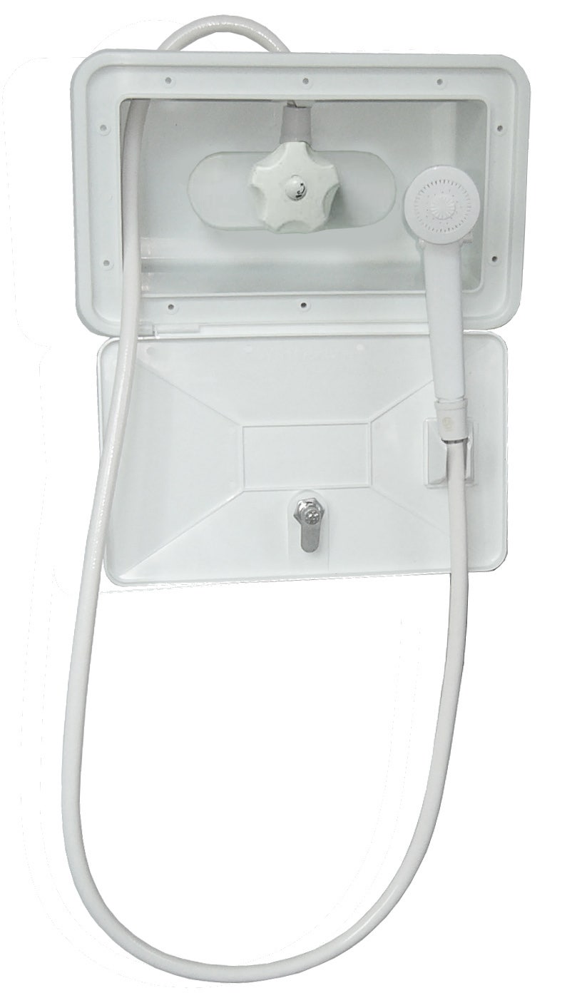 Empire Brass Shwrbox-1-Wht Rv Single Lever Exterior Shower Box Kit - White   Rv