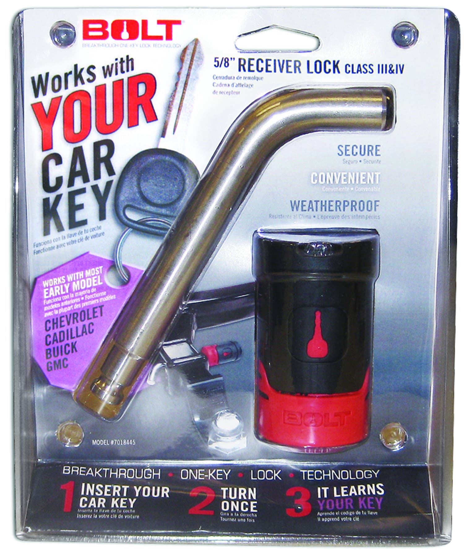 Bolt 7018445 5/8" Receiver Lock For Early Model Chevrolet, Gmc, Hummer, Buick,