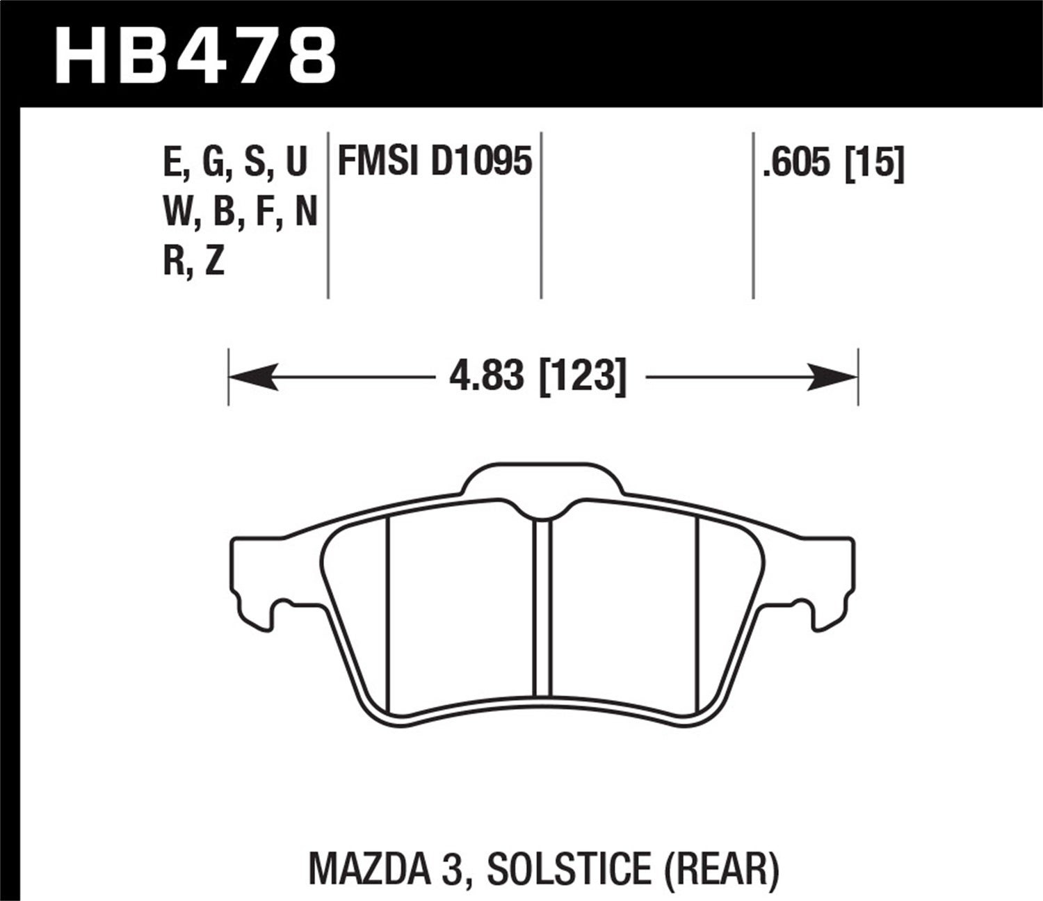 Hawk Performance Hb478b.605 Hps 5.0 Disc Brake Pad   Hps 5.0 Disc Brake Pad