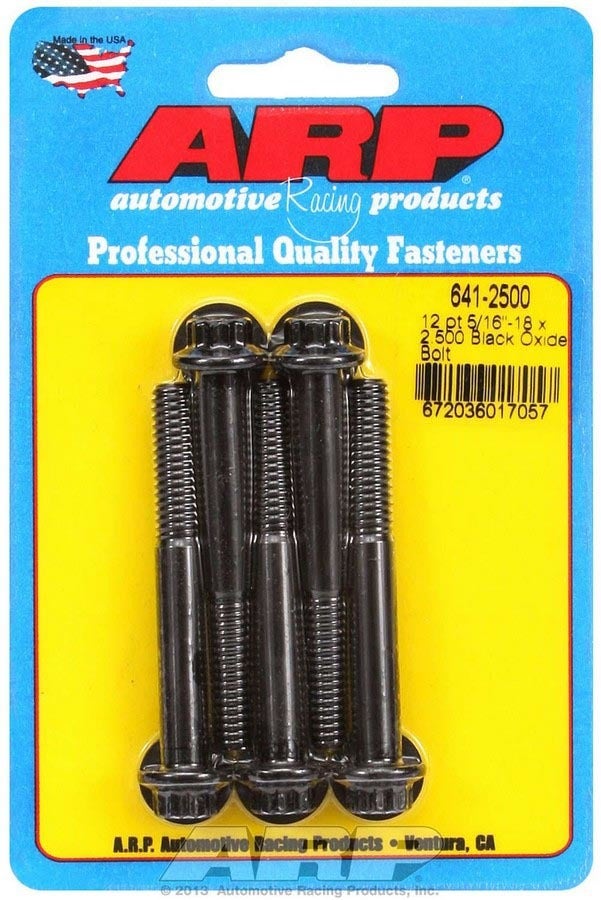 Arp 641-2500 Black Oxide 5/16-18" Rh Thread 2.500" Uhl 12-Point Bolt With 3/8"