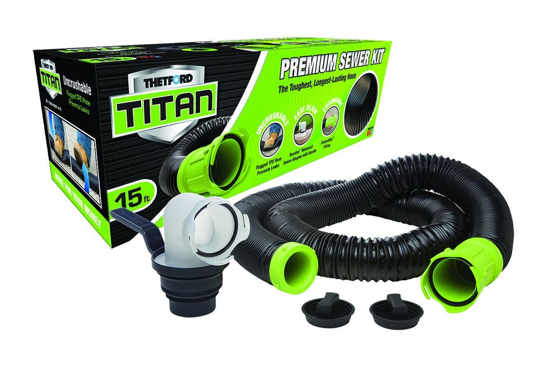 Titan 17853 15Ft 15-Foot Premium Rv Sewer Hose Kit-Thetford-17853, Black/Green