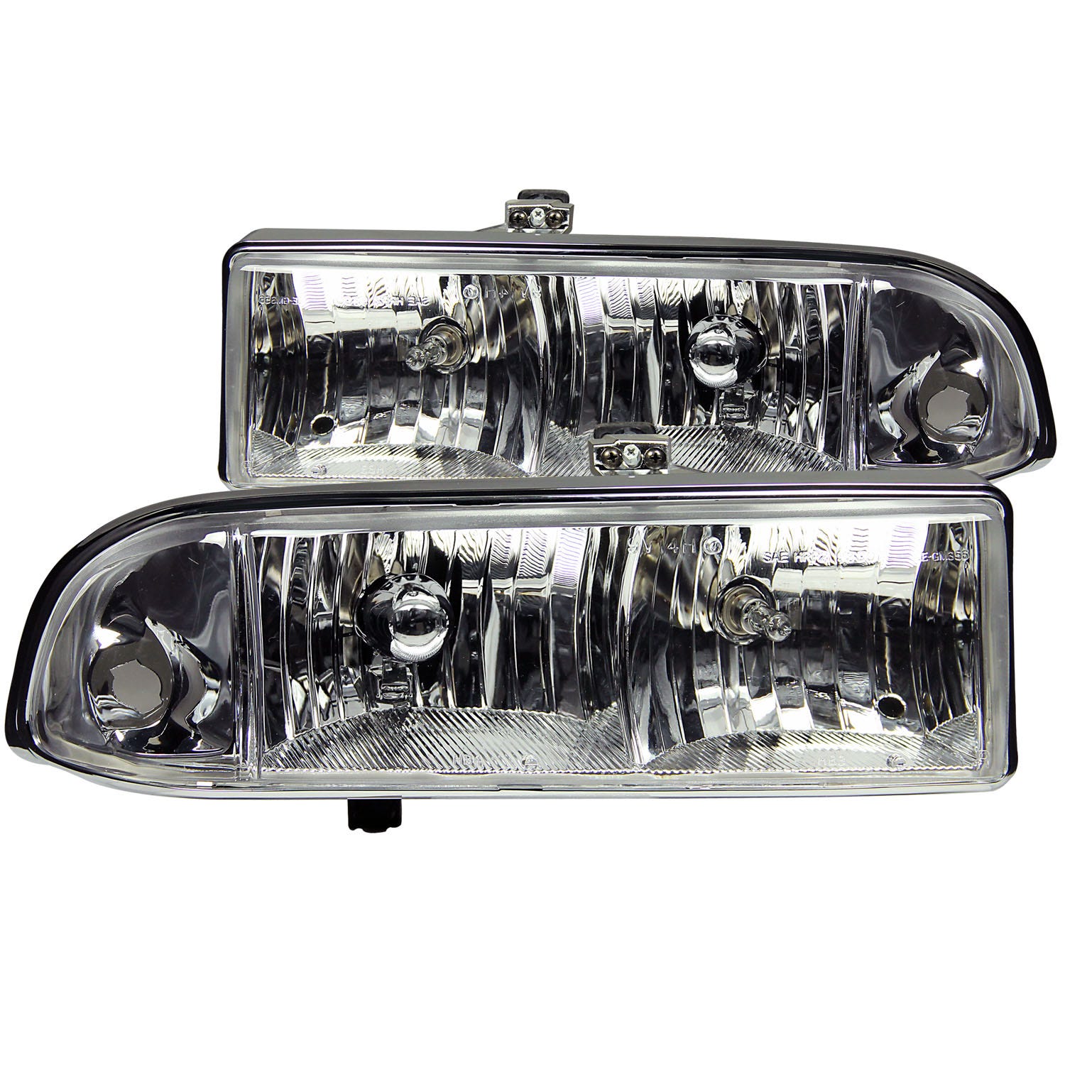 Anzo Usa 111014 Crystal Headlight Set Fits 98-04 S10 Blazer S10 Pickup Schrader