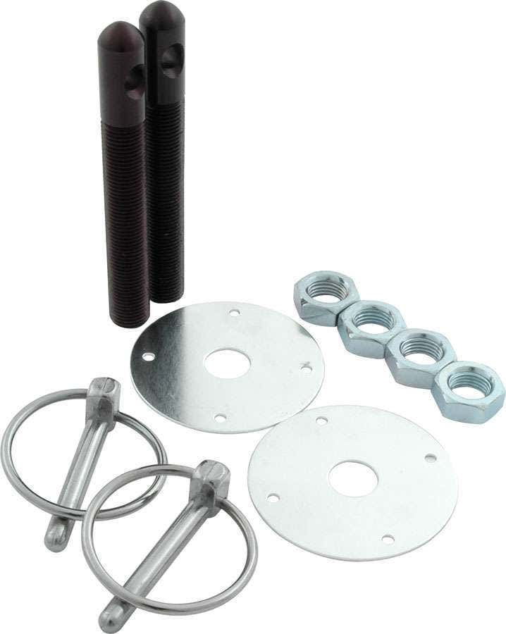 Allstar Black 1/2" Aluminum Hood Pin Kit (All18504) Allstar Black 1/2  Aluminum