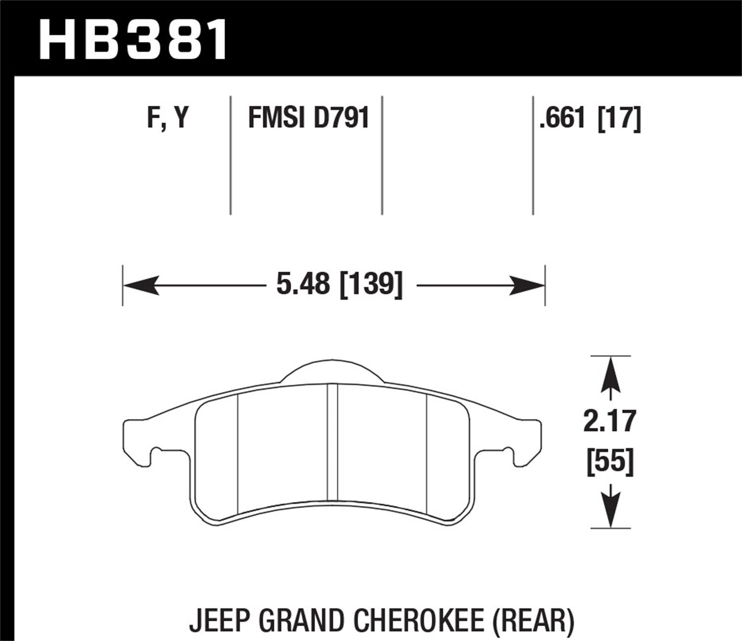 Hawk Performance Hb381y.661 Lts Disc Brake Pad Fits 99-04 Grand Cherokee (Wj)