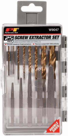 Performance Tool W9047 25Pc Damaged Screw Extractor   25Pc Damaged Screw