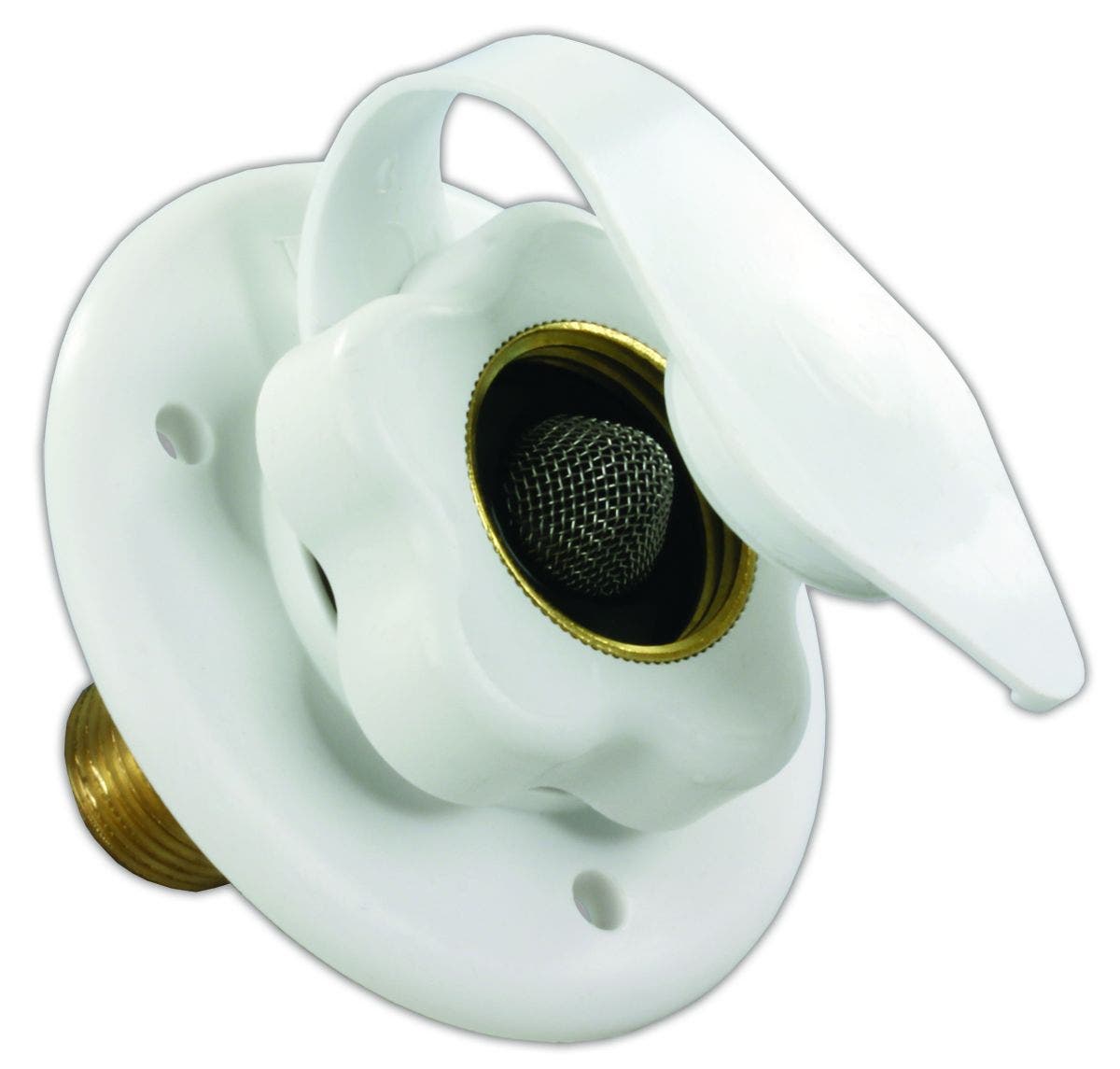 Jr Products 160-85-A-26-A Polar White City Water Flange With 1/2" Mpt   Fresh