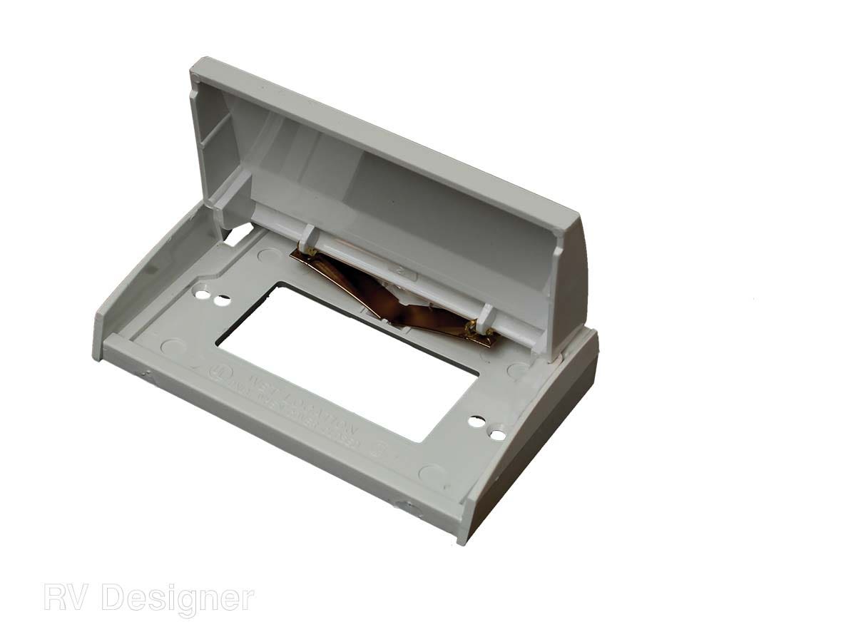Rv Designer E465, Gfci Outlet Cover, Weatherproof, White, Ac Electrical