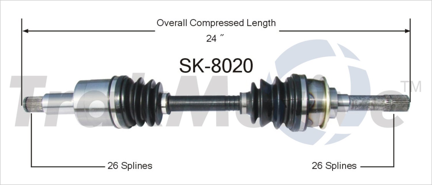 Trakmotive Cv Axle Shaft P/N:Sk-8020  Cv Axle Shaft P/N: