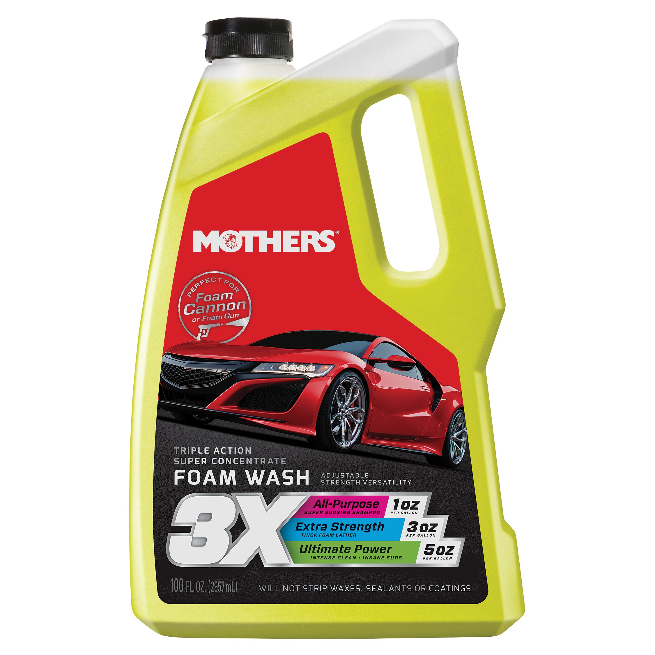 Mothers 05610 3X Triple Action Foam Wash, 100 Fl. Oz.   3X Triple Action Foam