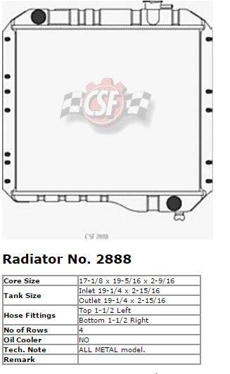 Csf Radiators 2888 Radiator Csf Radiators  Radiator