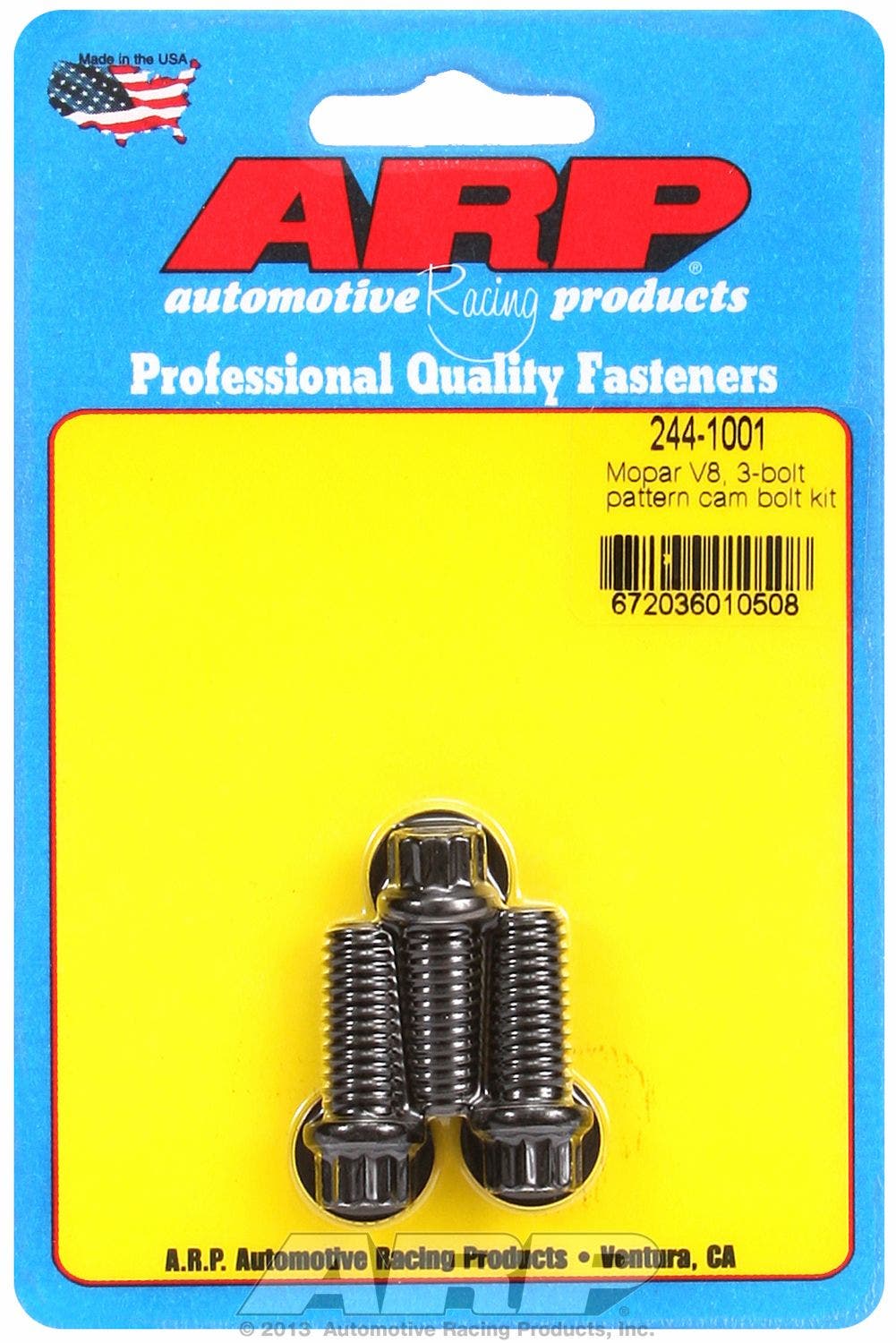 Arp 244-1001 High Performance Series Black Oxide 3/8-16" Thread 0.875" Uhl