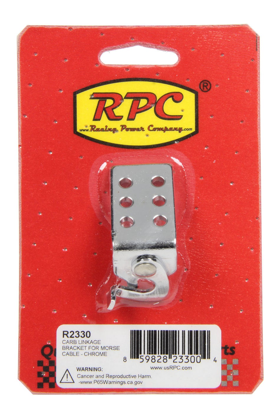 Racing Power R2330 Carb Linkage Bracket (For Morse Cable - Chrome) Racing Power