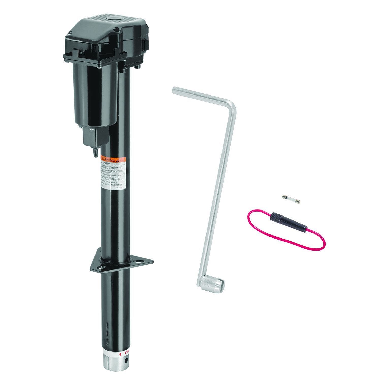Fulton 500198 Black A-Frame Jack With Powered Drive  Hitch  Trailer Tongue Jack