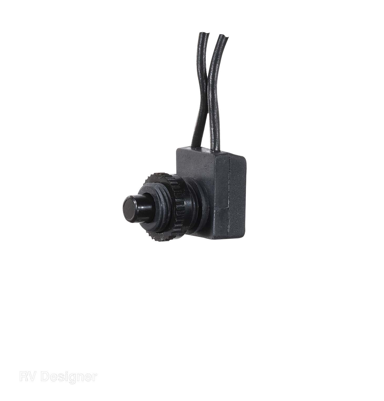 Rv Designer S741, Push Button On/Off Switch - 3 Amp - 125Vac With 4.5" Leads -