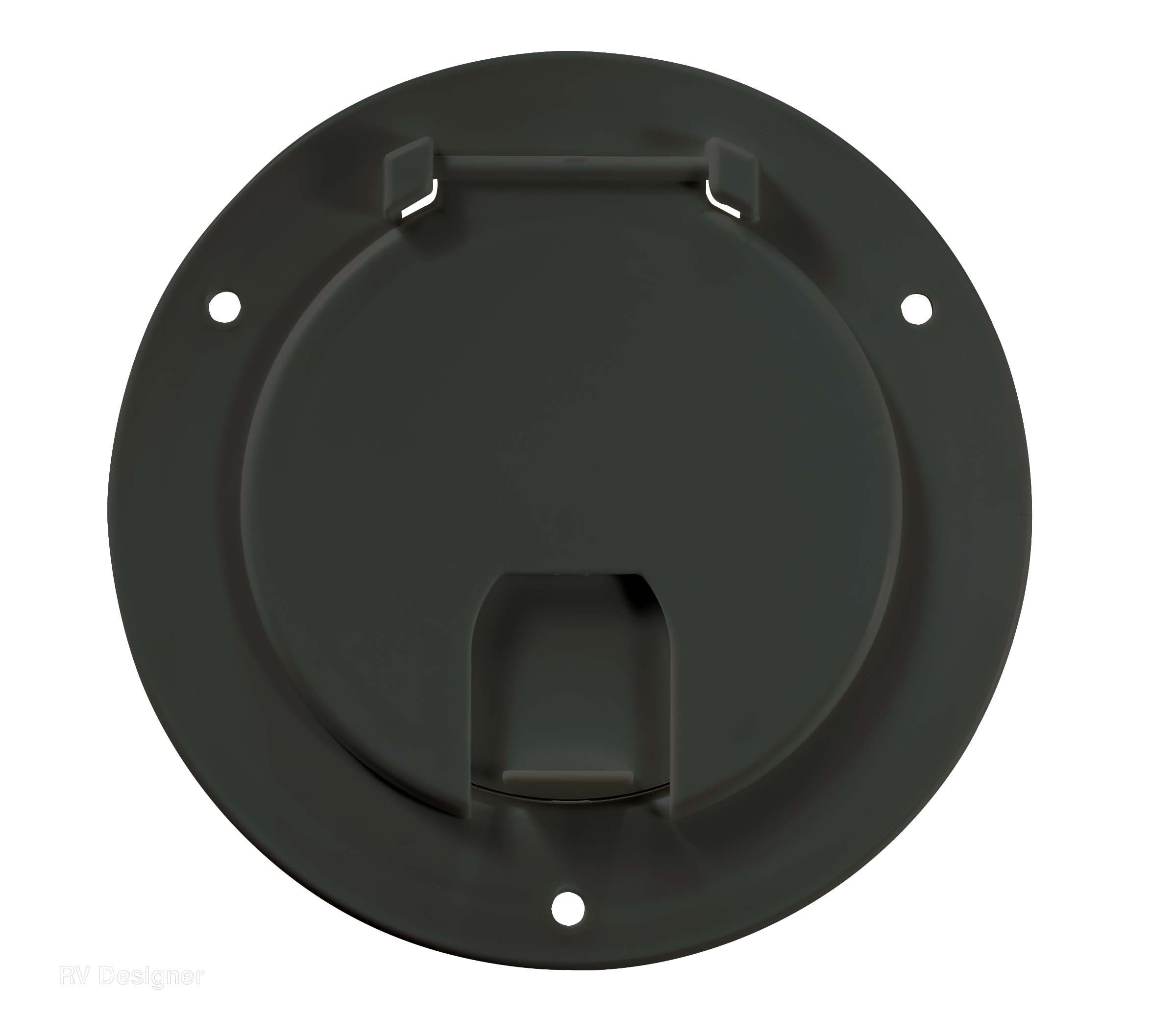 Rv Designer B113, Round Electrical Cable Hatch, Deluxe, Replaceable Lid, 5.2