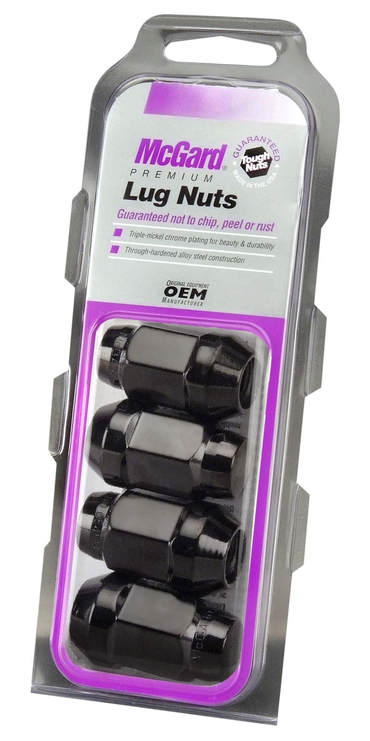 Mcgard 64074 Black (M14 X 1.5 Thread Size) Bulge Cone Seat Style Lug Nut, (Set