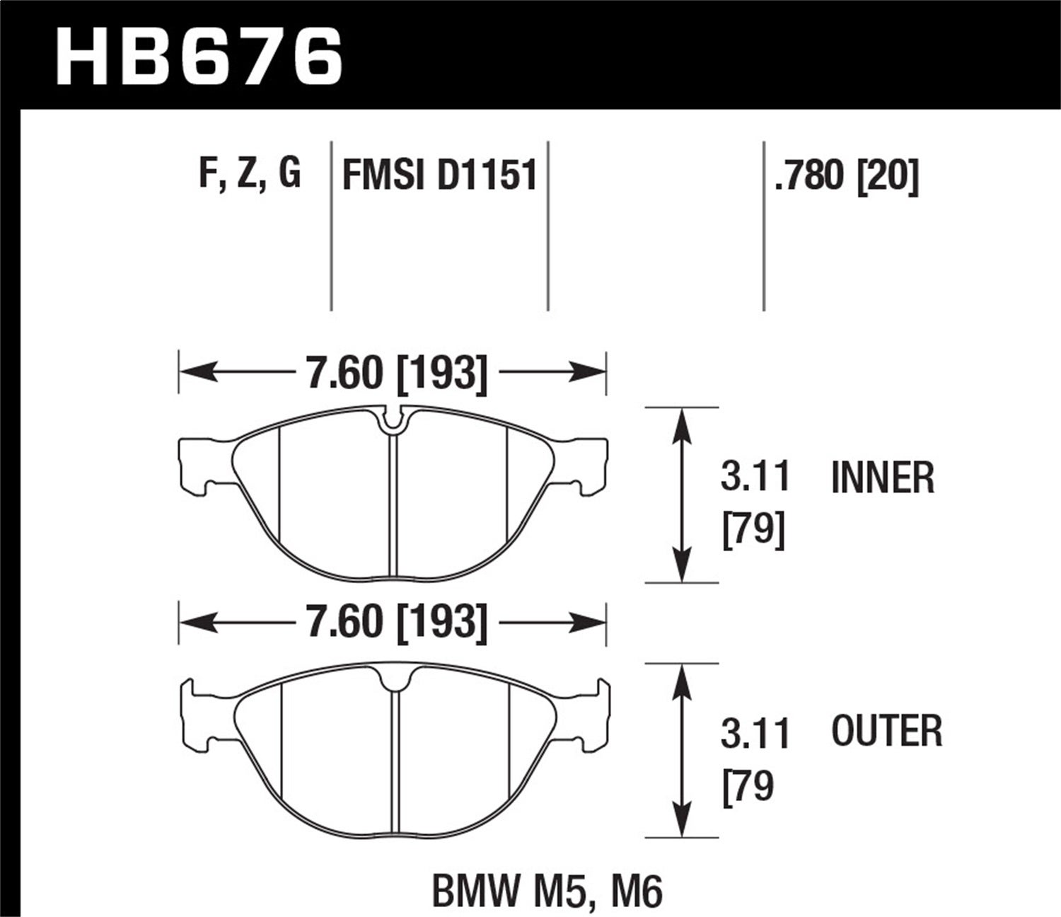 Hawk Performance Hb676z.780 Performance Ceramic Disc Brake Pad   Performance