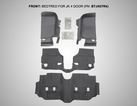 Bedrug Btjk07f4 Bedtred Floor Kit Fits 07-18 Wrangler (Jk) Wrangler (Jl) Bed Rug