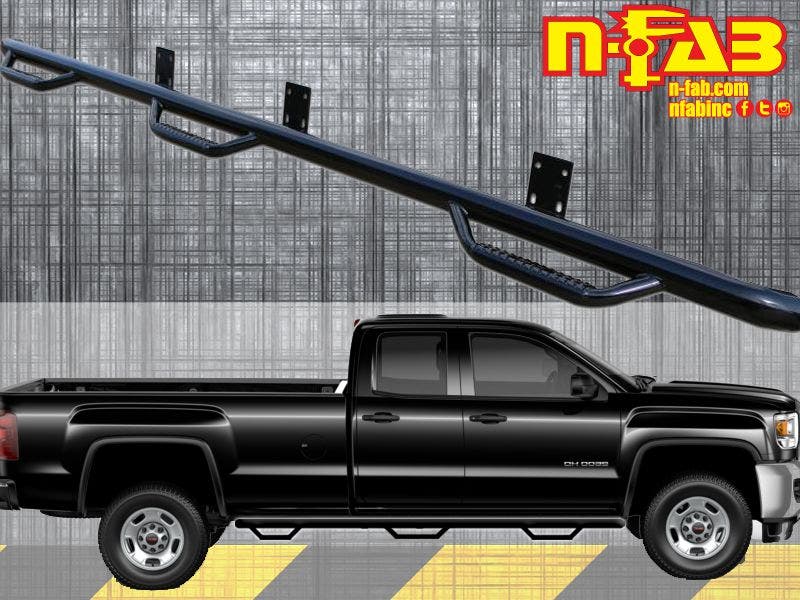 N-Fab C15102qc-6 Wheel To Wheel Nerf Step Bar W/Bed Access  C1489qc-Tx Nerf Bar