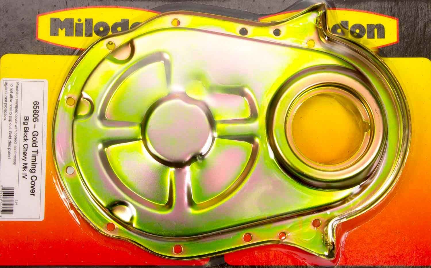 Bb Chevy Gold Timng Cover  65604 Timing Cover; Type - 1 Piece, Color - Black,