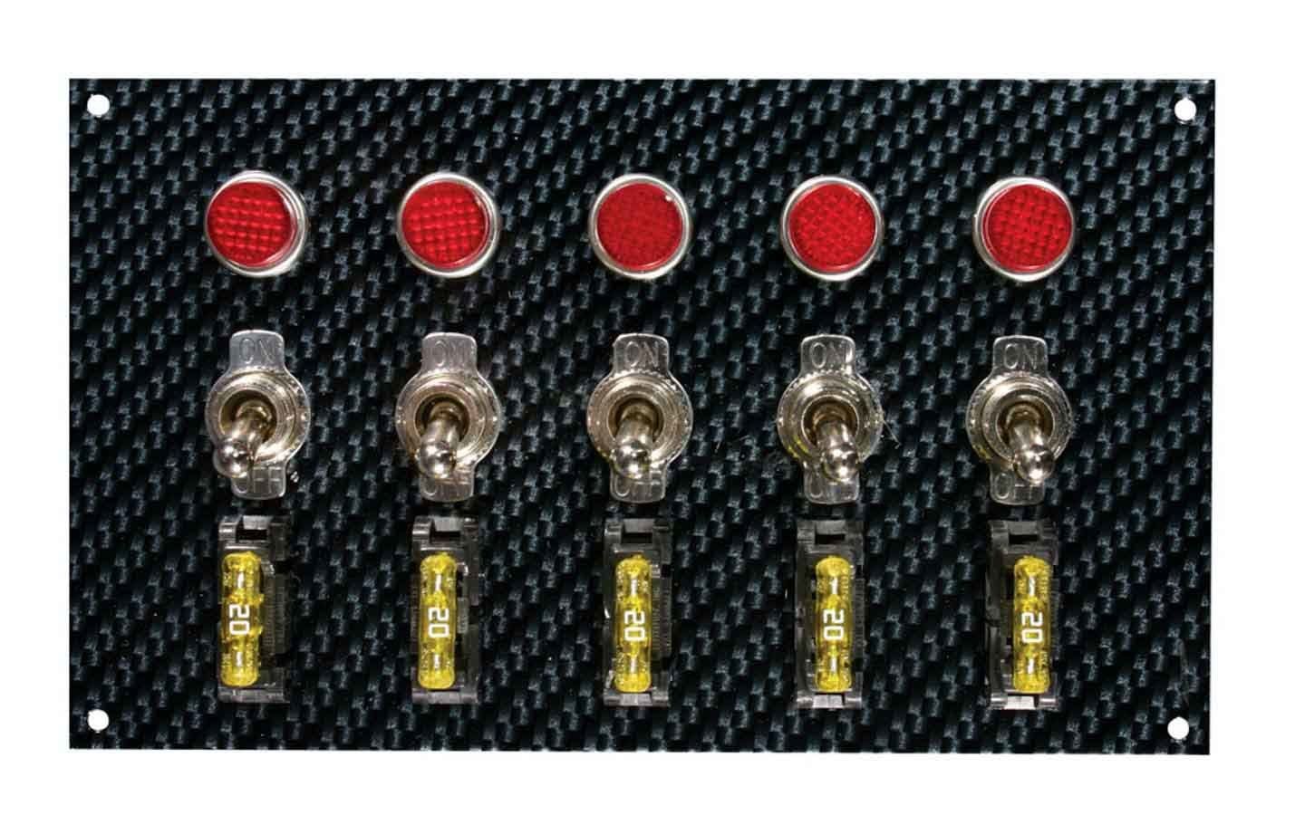 Moroso 74148 Gray/Black Fiber Design Switch Panel   Gray/Black Fiber Design