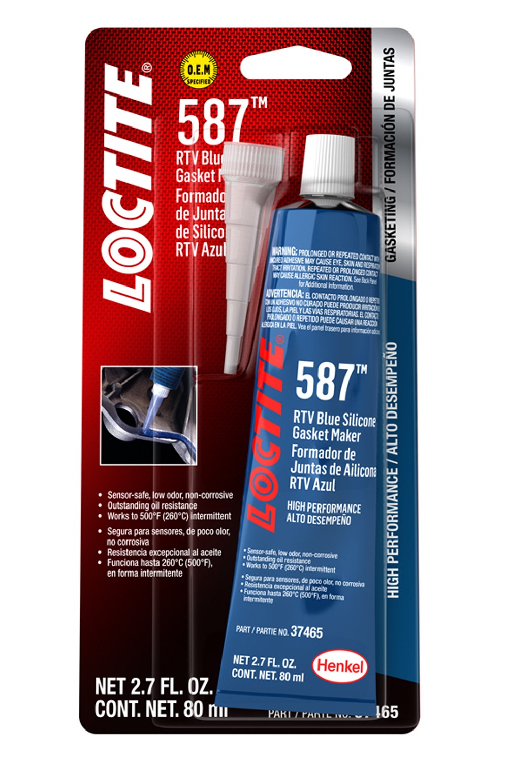Loctite 37465 Blue High Performance Silicone Gasket, 80 Ml  37465 Blue High