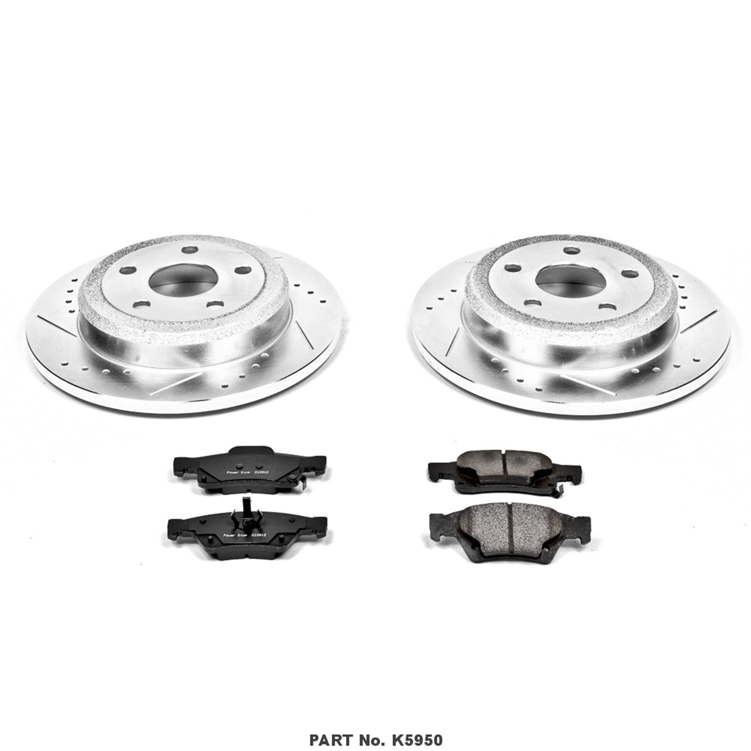 Power Stop K5950 Rear Z23 Carbon Fiber Brake Pads With Drilled & Slotted Brake