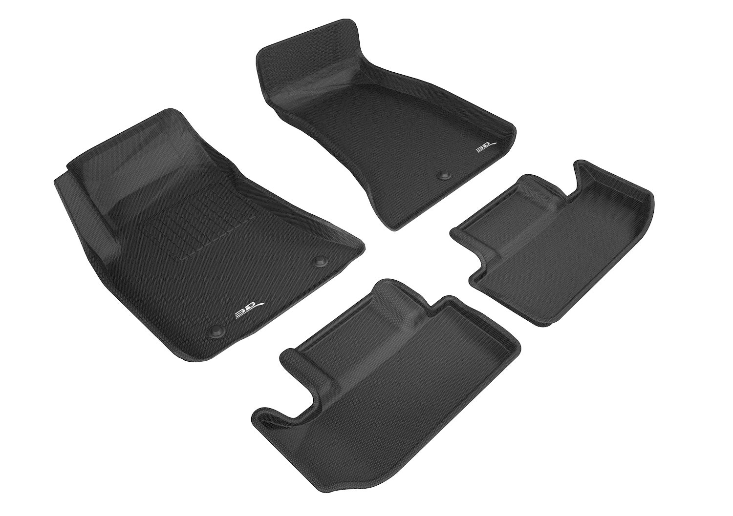 3D Kagu Floor Mat 2 Row Set Black 3D Kagu Floor Mat 2 Row Set Black