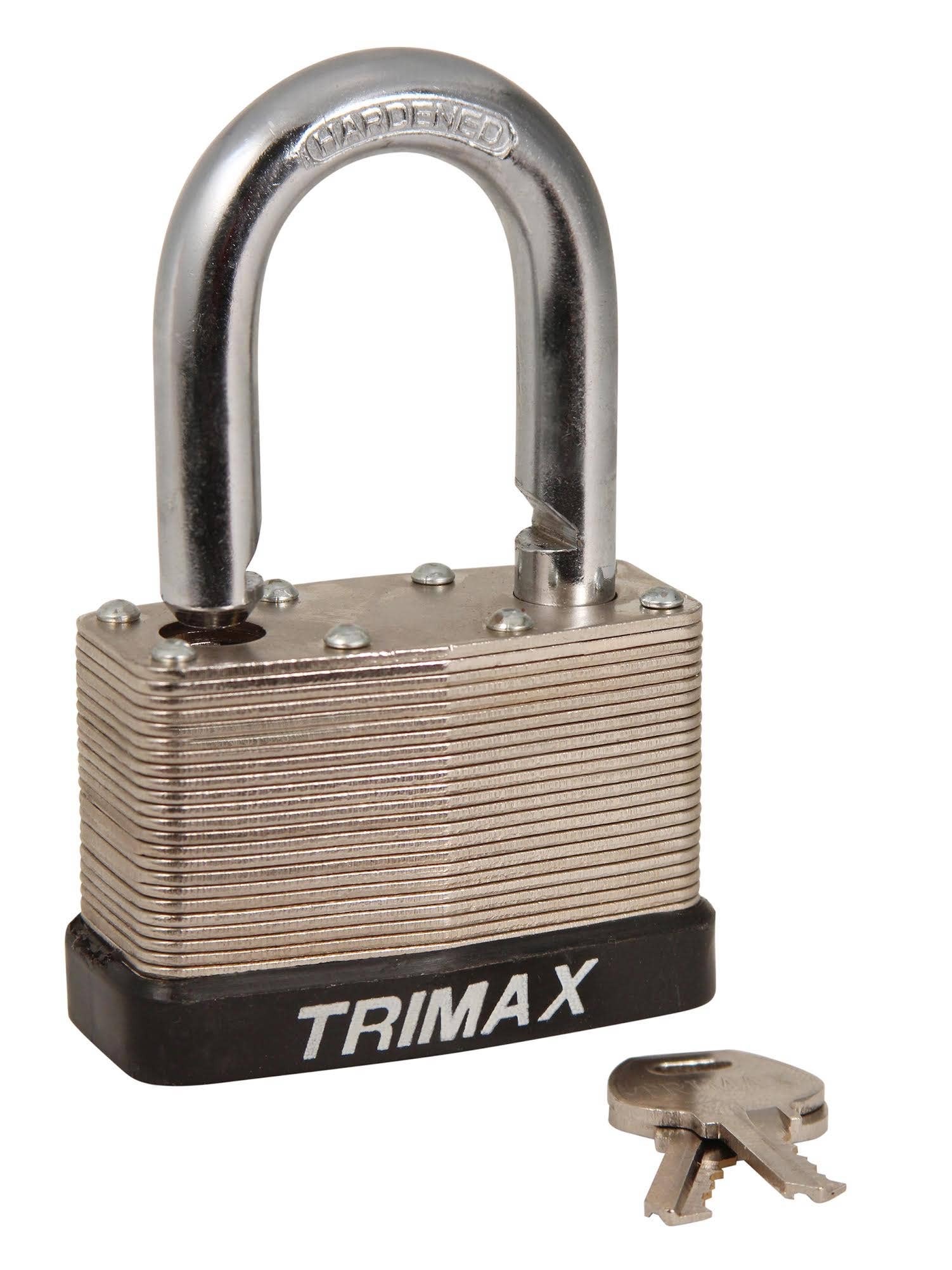Trimax Tlm2150 Dual Locking 65Mm Solid Steel Laminated Padlock With 1.5" X 7/16"