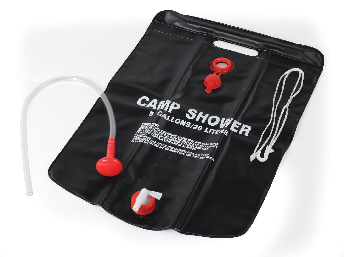 Camco Outdoor Natural Solar Shower With On-Off Valve For Campsites - Holds 5
