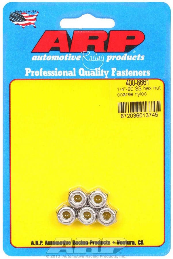 Arp 400-8661 1/4"-20 Stainless Steel Hex Nut - 5 Piece Arp  1/4 -20 Stainless