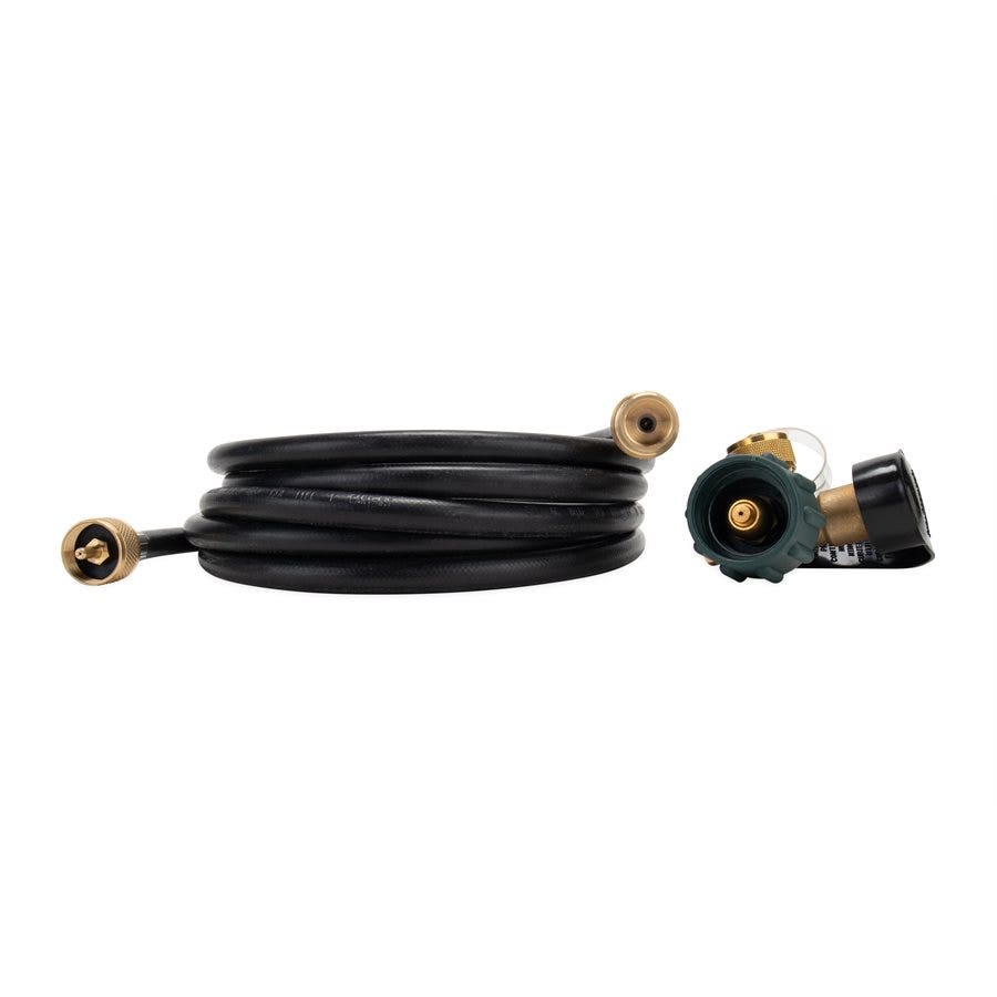 Camco 59143 12" Brass 90 Tee With 3 Ports And 12' Extension Hose   Propane