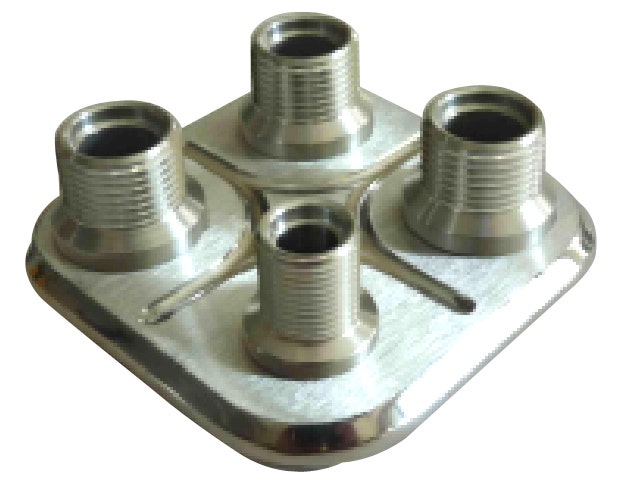 Racing Power Company R1005 - Firewall Bulkhead Billet Alum Polished 4 Port   -