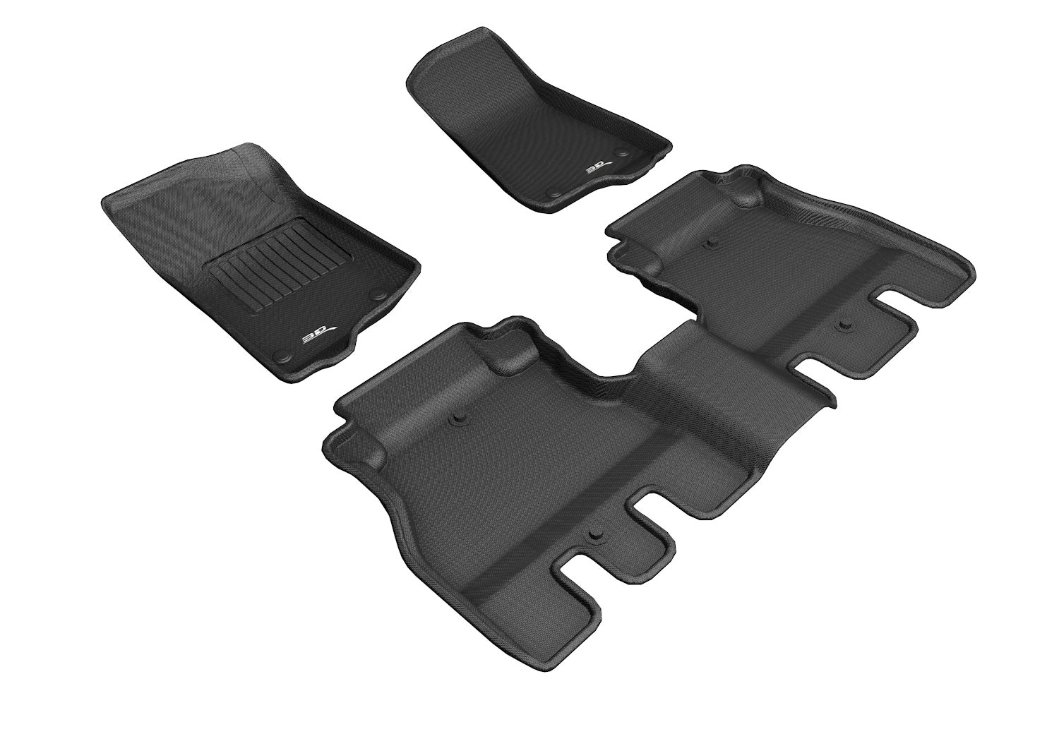 3D Kagu Floor Mat 2 Row Set Black 3D Kagu Floor Mat 2 Row Set Black