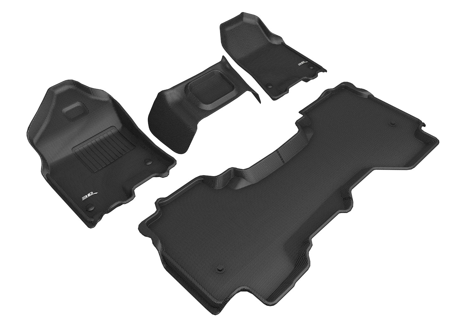 3D Kagu Floor Mat 2 Row Set Black 3D Kagu Floor Mat 2 Row Set Black