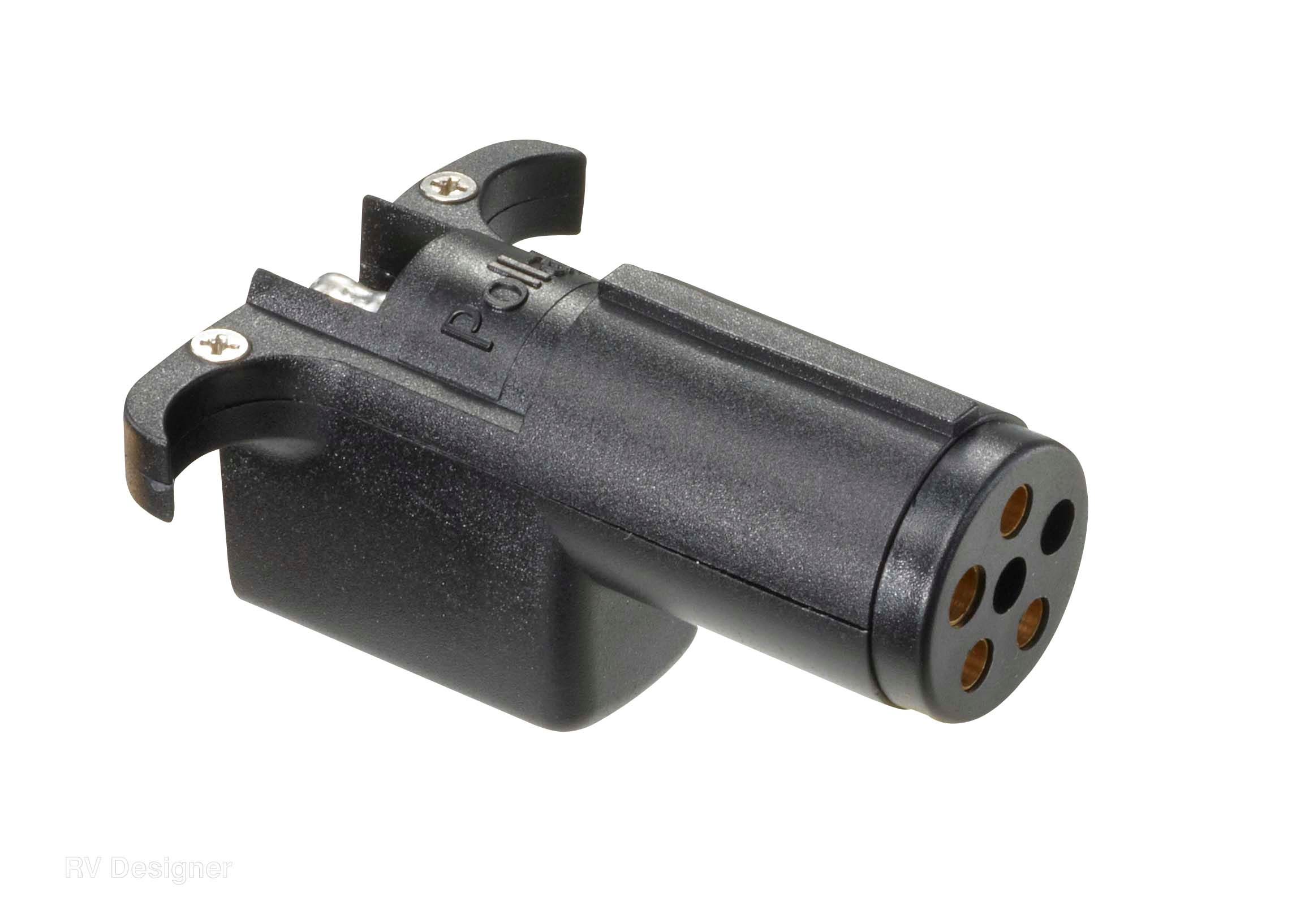 Rv Designer, P717, 6-Way Round To 4-Way Flat Adapter, Pollak   Trailer Wiring