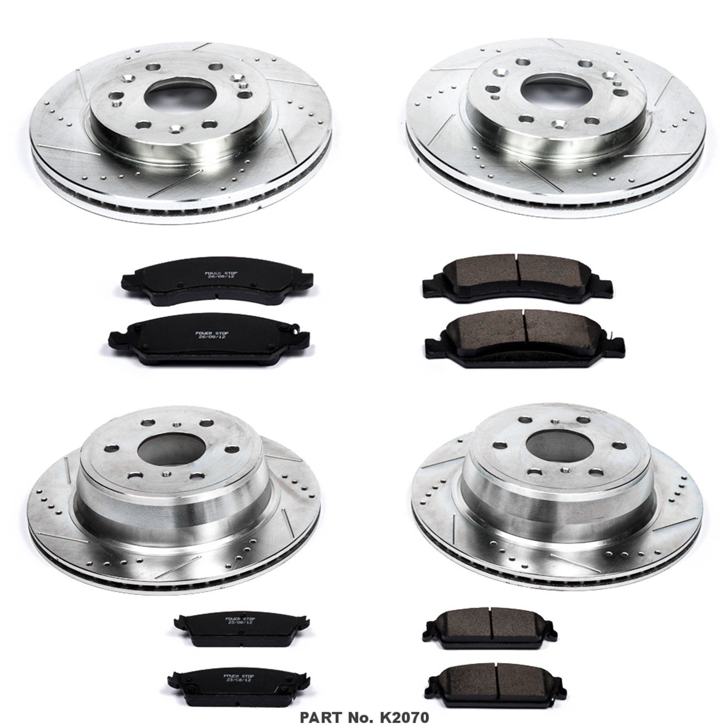 Powerstop K2070 Power Stop  Front And Rear Z23 Carbon Fiber Brake Pads With