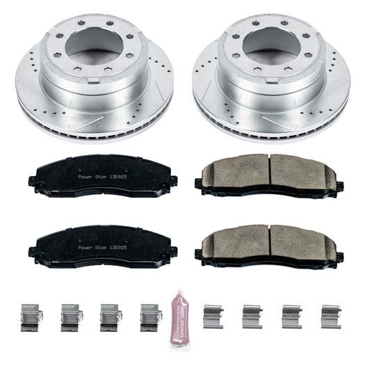Power Stop K6407 Rear Z23 Carbon Fiber Brake Pads With Drilled & Slotted Brake