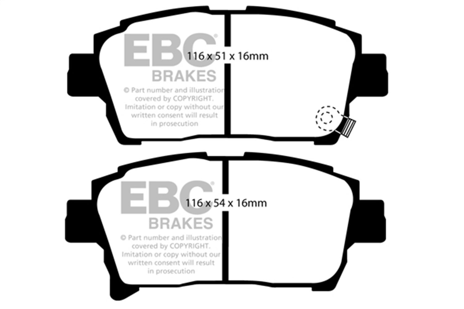 Ebc Brakes Dp41459r Yellowstuff Street And Track Brake Pads   Yellowstuff Street