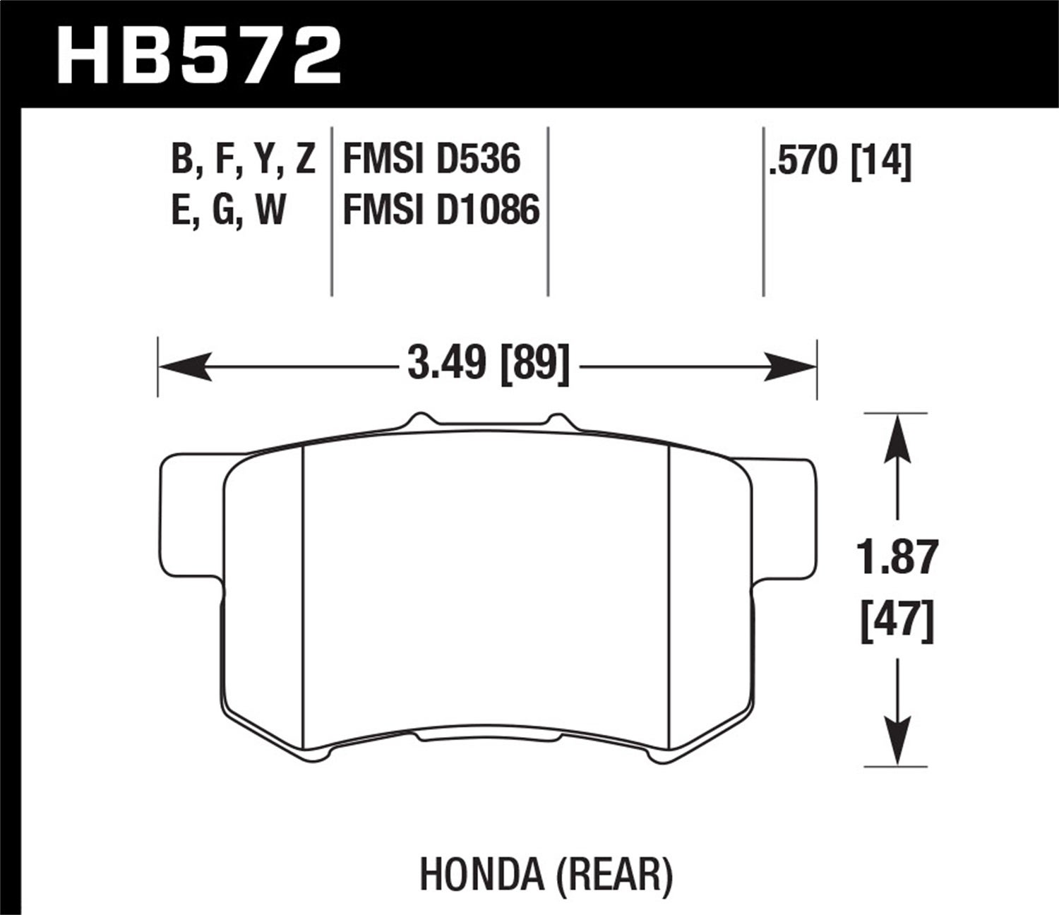 Hawk Performance Hb572b.570 Hps 5.0 Disc Brake Pad   Hps 5.0 Disc Brake Pad