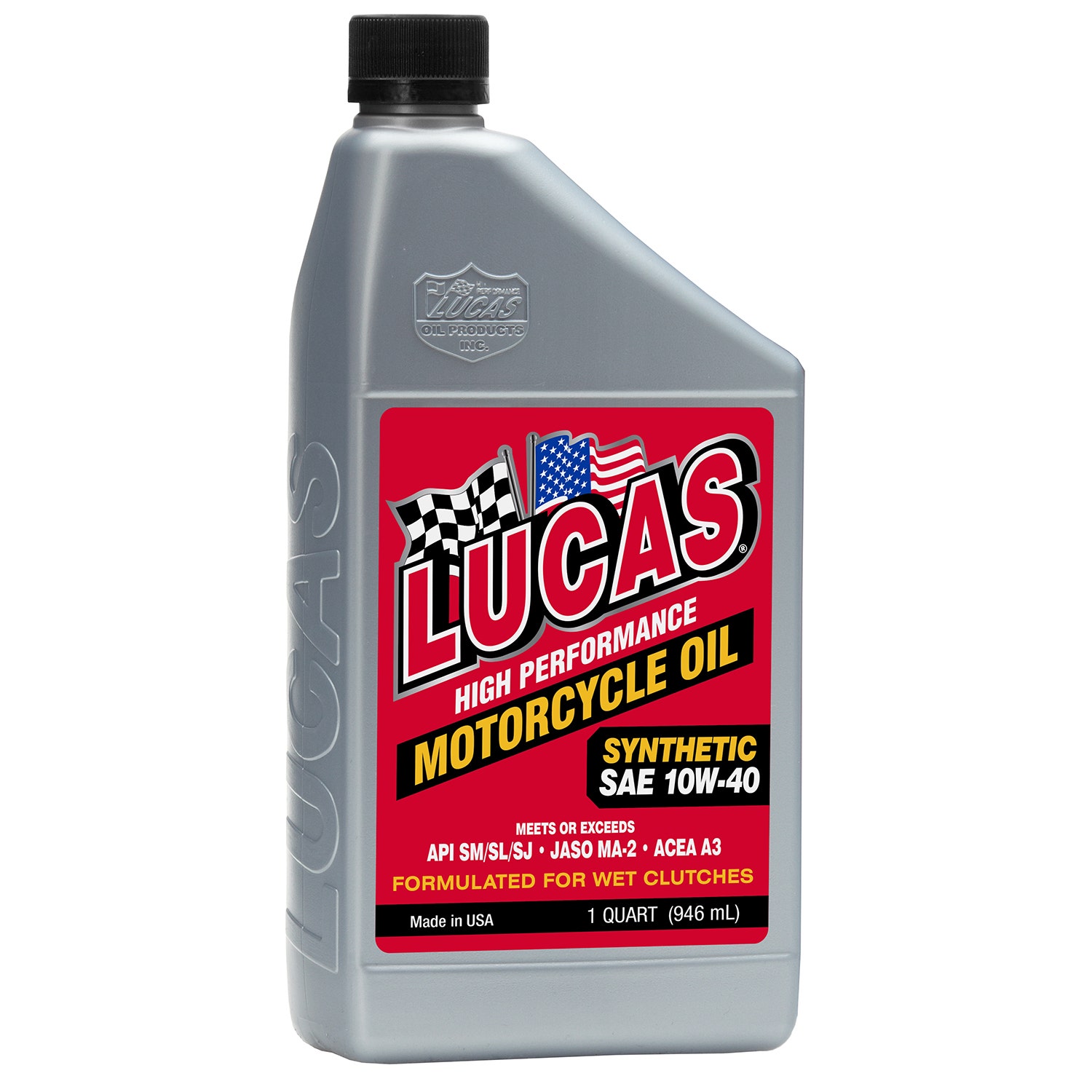 Lucas Oil 10793 Synthetic Sae 10W-40 Motorcycle Oil Ma2, 32. Fluidounces, 1