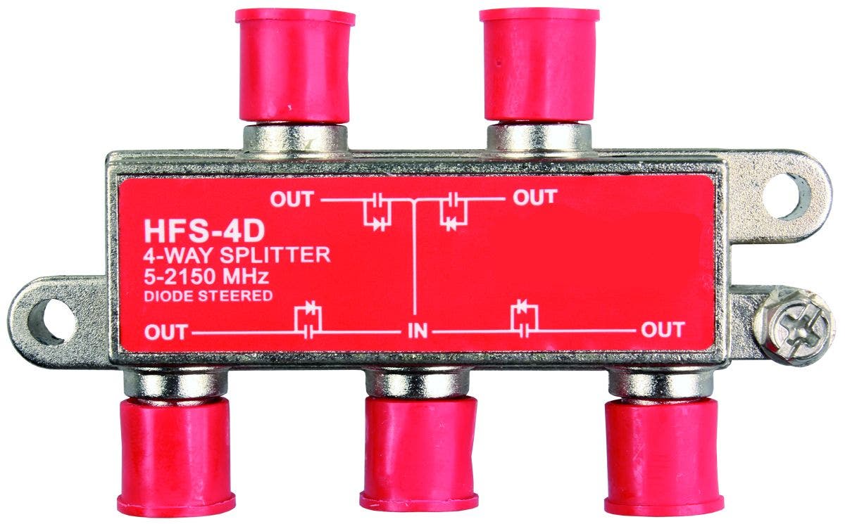 Jr Products 47345 2 Ghz Hd/Satellite Line Splitter - 4-Way   Tv Cable Splitter;