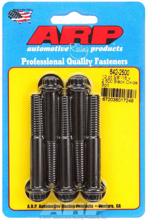 Arp 642-2500 Black Oxide 3/8-16" Rh Thread 2.500" Uhl 12-Point Bolt With 3/8"