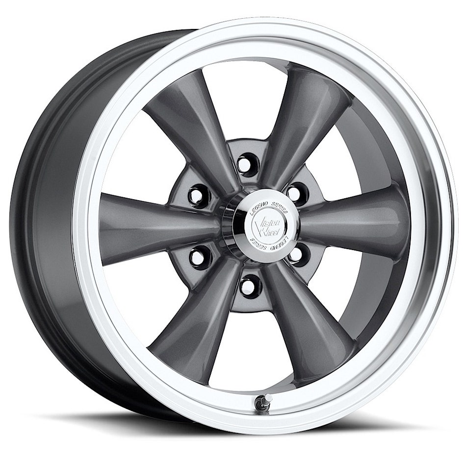 Vision Legend 6 141 Series Gun Metal Machined Lip Wheel (17X8"/6X5.5")  Legend 6