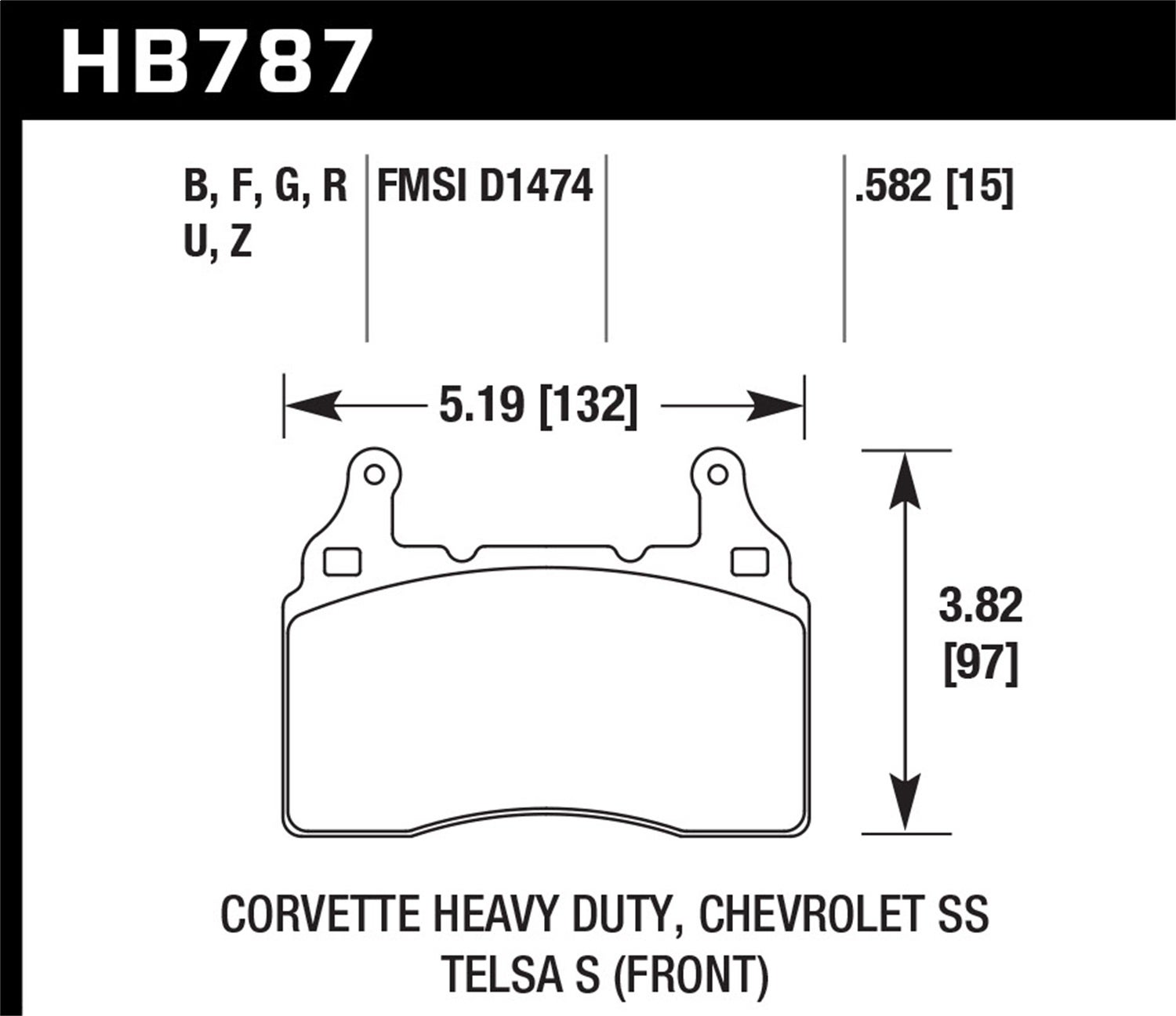 Hawk Performance Hb787b.582 Hps 5.0 Disc Brake Pad   Hps 5.0 Disc Brake Pad