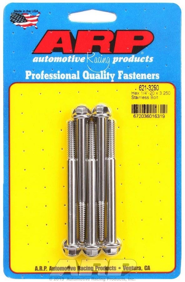 Arp 621-3250 Stainless Steel 1/4-20" Rh Thread 3.250" Uhl 6-Point Bolt With