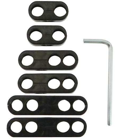 Wire Separator Kit, 2, 3 & 4 Hole, Blk  Performance  Spark Plug Wire Separator;